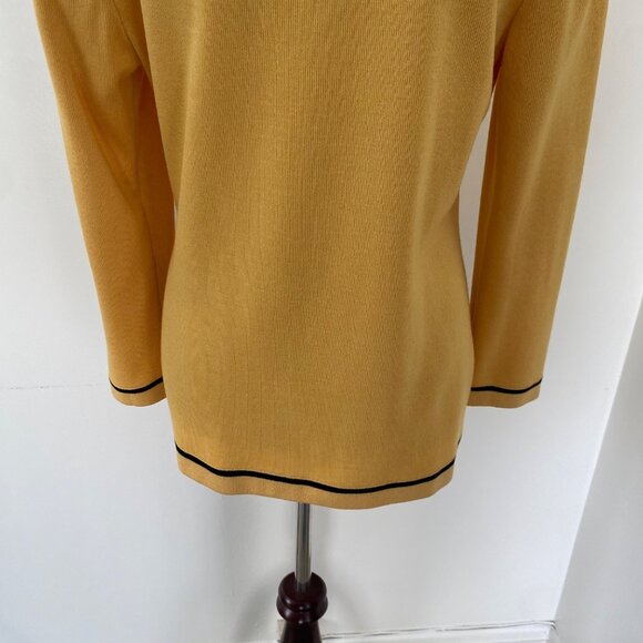 St. John Cardigan Sweater Jacket w/ Chain Yellow - Picture 11 of 13